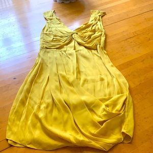 Yellow Silk Catherine Malandrino Dress Size 8